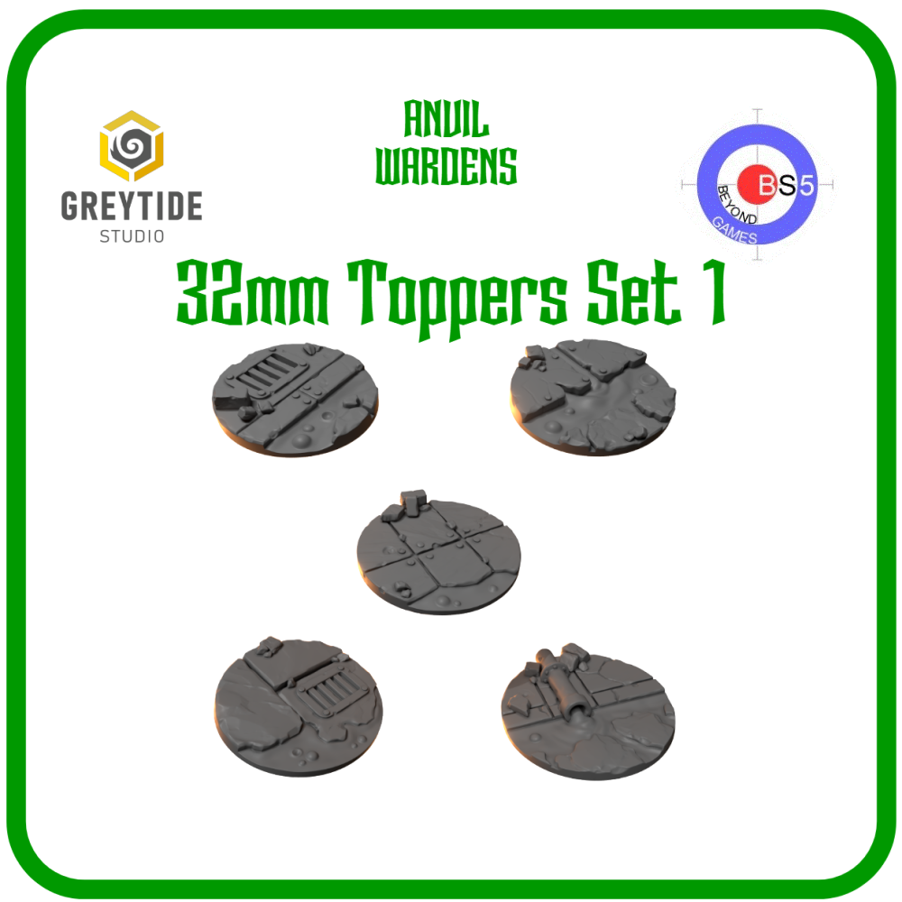 32mm Base Toppers - Set - 1 - Anvil Wardens - Greytide Studio